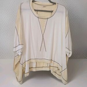 Women's Cream and White Top